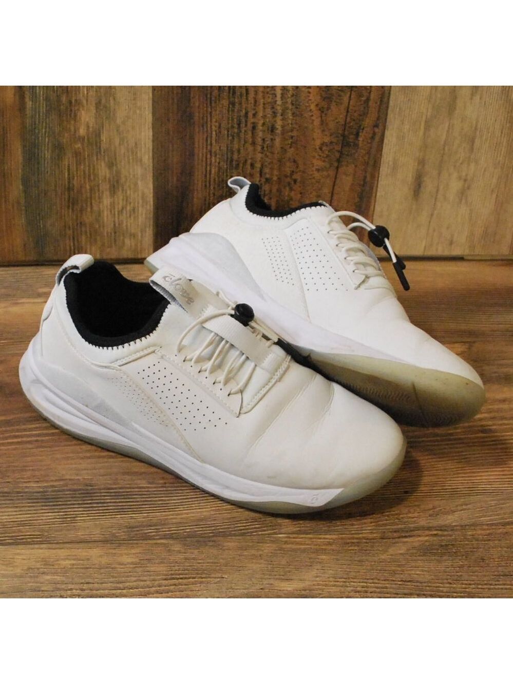 Clove Womens White CL002 Bungee Lace Up Low Top Comfort Nursing Shoes 9.5